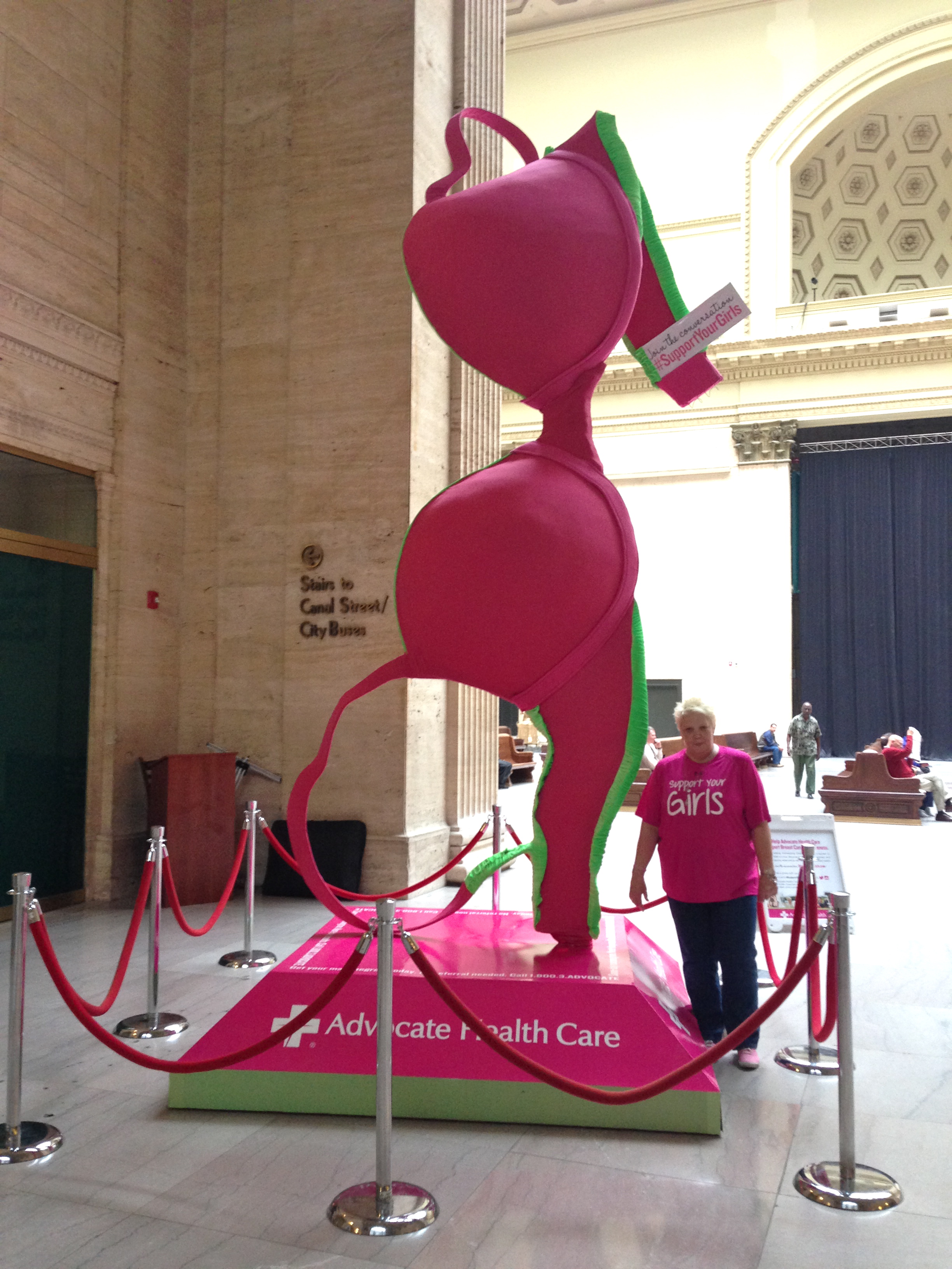 Giant bra sculpture tours Chicago for breast health – Medill